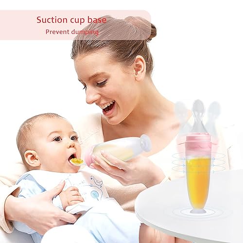 Termichy Baby Food Dispensing Spoon: Squeeze Feeder Dispenser for Baby - Self Feeding Bottle Spoon - Jamouz
