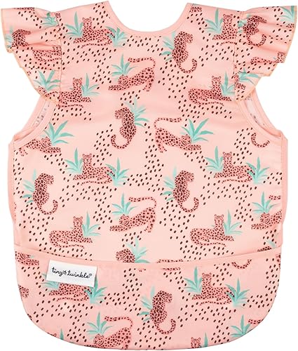 Tiny Twinkle Mess Proof Baby Bib - Waterproof Toddler and Baby Apron Bib - Machine Washable - PFAS and BPA Free - Jamouz