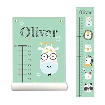 Personalized Kids Canvas Growth Chart, Height Chart, Growth Chart Banner, Train - Jamouz