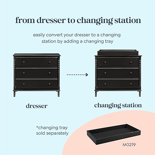 Davinci Jenny Lind Spindle 3-Drawer Dresser in White - Jamouz