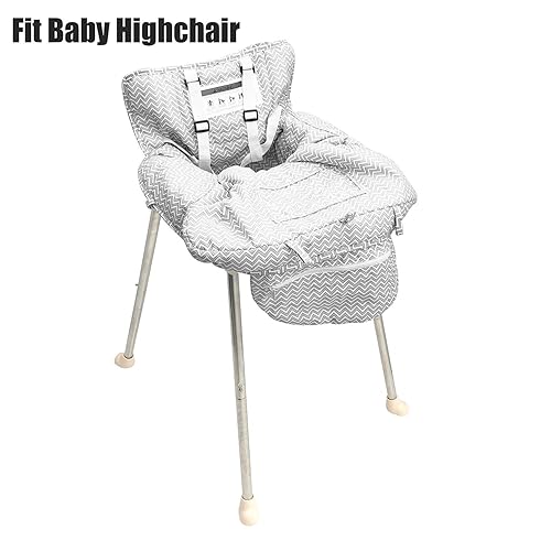 Portable 2-in-1 Grocery Cart Seat Cover and Baby Highchair Cover (Gray Chevron) - Jamouz