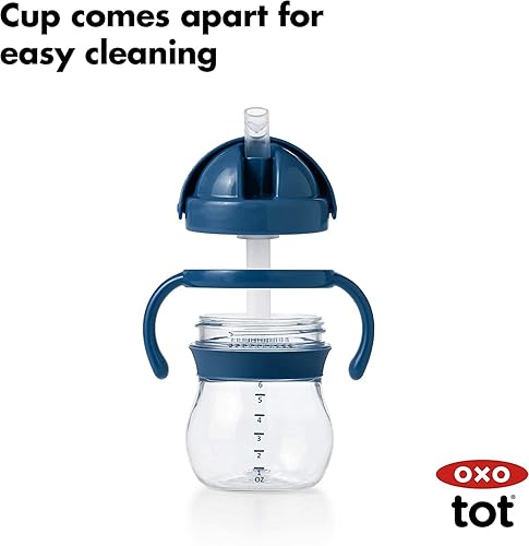 OXO Tot Transitions Straw Cup with Handles 6 oz. - Opal and Dusk - 2 Pack - Jamouz