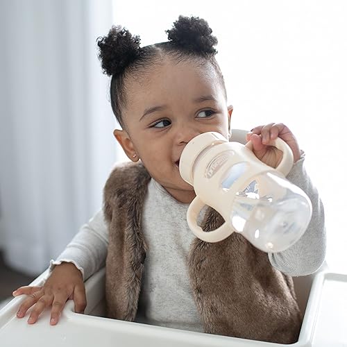 Dr. Brown's Milestones Wide-Neck Sippy Spout Bottle with 100% Silicone Handles, Easy-Grip Handles with Soft Sippy Spout, 9oz/270mL, Green & Gray, 2-Pack, 6m+ - Jamouz