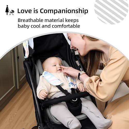 Innokids Baby Stroller Seat Liners Head Body Support Cushion Reversible Infant Liner Insert with Adjustable Pillow Fit Summer and Winter Use (Gray) - Jamouz