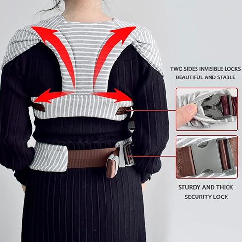 Baby Wraps Carrier Newborn to Toddler, Kangaroo Baby Easy Wearing Wrap, Adjustable Soft Baby Holder Front Chest Sling Carriers Perfect Baby Infant Essentials Gifts (Striped Grey, Cotton) - Jamouz