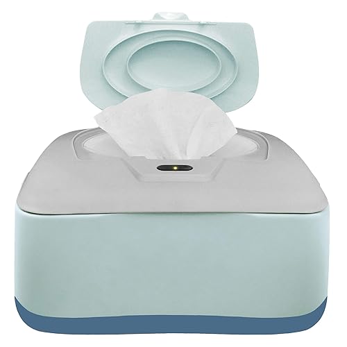 Baby Wet Wipe Warmer and Wet Wipe Dispenser, Holder and Case - with Easy Press On/Off Switch, Great Baby Gift (Blue/Grey) - Only At - Jamouz