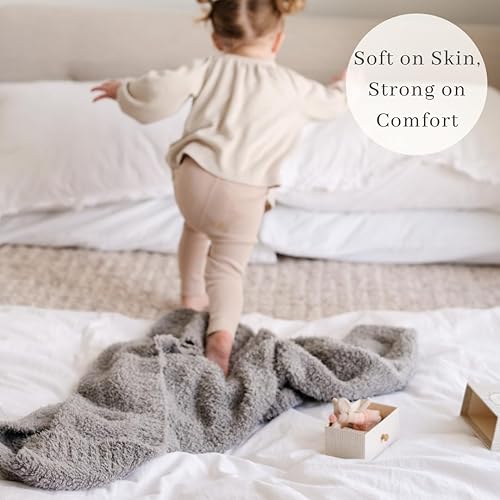 SARANONI Bamboni Luxury Baby Blanket | Plush Blanket for Infant Boys & Girls | Receiving Blanket 30” x 40” | Sky Blue - Jamouz