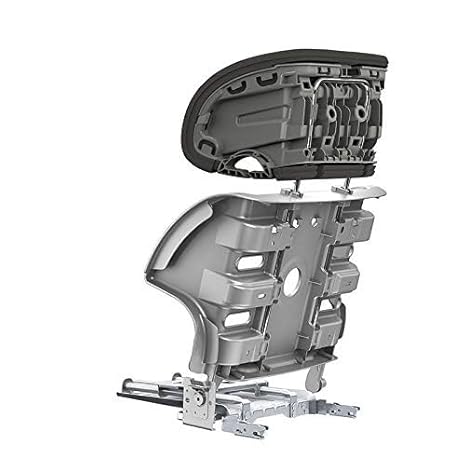 Clek Oobr High Back Booster Seat with Adjustable Headrest, Reclining Design, Latch System, and Retardant-Free Fabric, Railroad - Jamouz