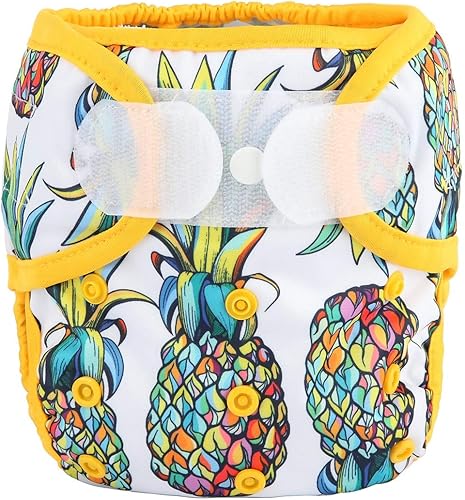 Baby Cloth Diaper Cover Nappy Hook and Loop Double Gusset 6.6lbs to 33lbs (Rabbits Wolves) - Jamouz