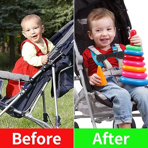Anti Escape Buckle Lock Clip Baby Harness Chest Clip, Baby Safety Strap Prevent Children/Kids(Under 1.5 Years Old) Taking Their Arms Out of High Chairs/Strollers/Baby Reins(2 Pack) - Jamouz