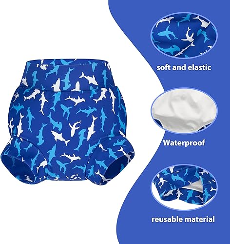 BIG ELEPHANT 6Pcs Baby Swim Diaper, Waterproof Reusable Swimming Diapers for Boys, Soft Breathable Swim Wear - Jamouz