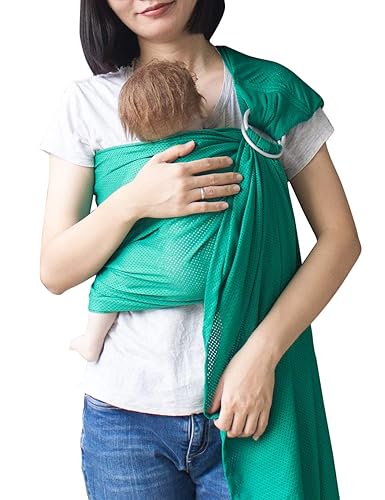 Baby Water Ring Sling Carrier | Lightweight Breathable Mesh Baby Wrap for Infant, Newborn, Kids and Toddlers | Perfect for Summer, Swimming, Pool, Beach | Great for Dad Too Grey - Jamouz