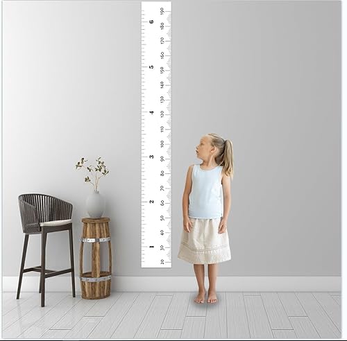 Niwo ART - Baby Growth Chart Wall Decor for Kids, Peel & Stick Self-Adhesive Removable Growth Height Ruler (Black & White) - Jamouz