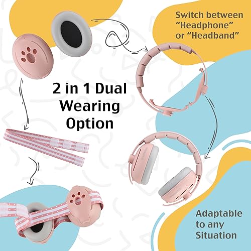 'CuddleEars' 2 in 1 Baby Ear Muff - Noise Canceling Infant Toddler Headphone Hearing Protection Earmuff for Plane - Jamouz