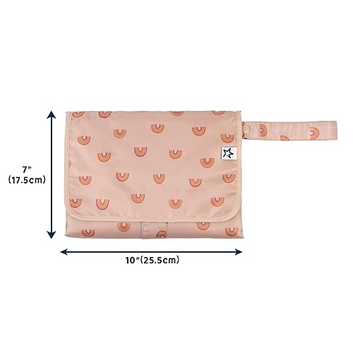 Tiny Twinkle Portable Diaper Changing Pad, Foldable Waterproof Baby Change Pad for Newborn Girl & Boy with Smart Wipes Pocket (Beige Checkers) - Jamouz