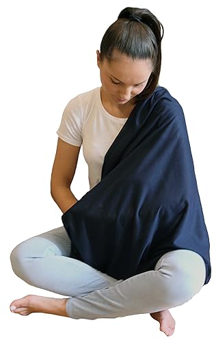 LK Baby 2pk Infinity Nursing Scarf Breastfeeding Cover Ultra Soft (Grey/Navy) - Jamouz