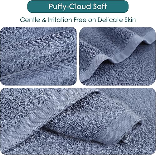 Wash Cloths 6 Pack, Reusable Makeup Remover Towel, 13x13 inch Large Washcloths for Face and Body, Super Soft and Skin Friendly Face Towel on Sensitive Skin, Easy to Rinse Grey Facial Cleaning Cloths - Jamouz
