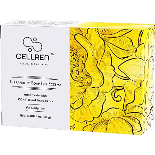 CellRen Eczema Soap Bar. Natural Relief for Eczema. Safe For Adults, Kids, and Babies. Extra Skin-Calming Formula. 4oz - Jamouz