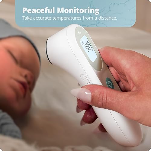 Greater Goods No-Touch Infrared Digital Thermometer for Adults, Kids, and Babies, Forehead Thermometer with Ergonomic Grip, Fever Alarm, HSA FSA Eligible, Blush Pink - Jamouz
