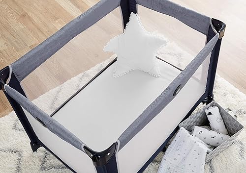 TL Care 2 Pack Fitted Pack N Play Playard Sheet 27' x 39', Soft Breathable Neutral 100% Cotton Jersey Pack and Play Sheet, Gray Star/Gray Zigzag, for Boys and Girls, Fits Most Mini Crib - Jamouz