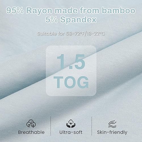 Rayon Made from Bamboo Toddler Sleep Sack with Feet, 1.5 TOG Sleeveless Toddler Sleep Sack, 2-Way Zipper - Jamouz