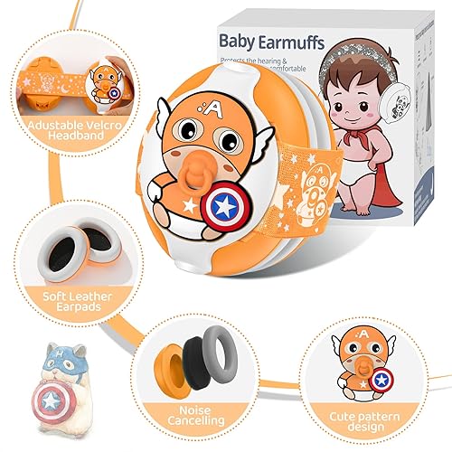 Baby Headphones-Infant Ear Protection for Babies 0-36 Months,25dB NRR Baby Noise Cancelling Earmuffs for Improves Sleep, Ideal Baby Travel Essentials for Airplane/Sleep/Outdoor - Jamouz