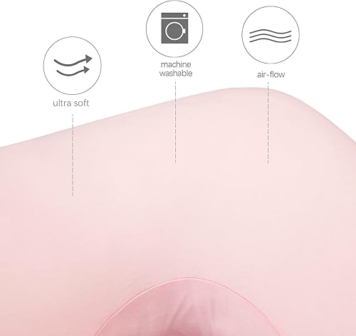 Pregnancy Pillow Cover U-Shaped, Super Soft Replacement Cover Fits Most 55/57 Inch Maternity Pillow, Full Body Pregnancy Pillow Case, Universal Fit, Grey Hearts Print - Jamouz