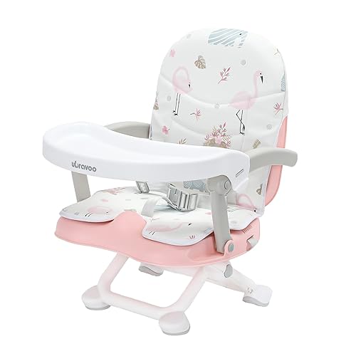 Baby Booster Seat for Dining Table with Removable Tray & Cushion, 3in1 Portable Toddler Booster Seat, 4 Height Adjustable Travel High Chair for Babies and Toddlers - Jamouz