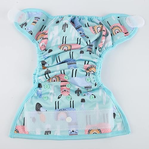 Baby Cloth Diaper Cover Nappy Hook and Loop Double Gusset 6.6lbs to 33lbs (Rabbits Wolves) - Jamouz
