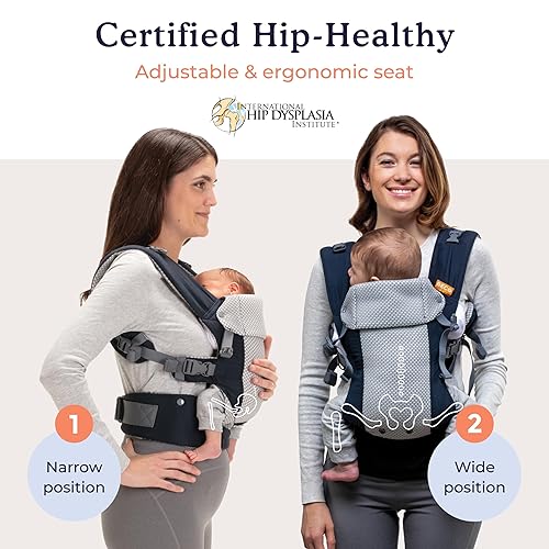 Beco Baby Carrier Gemini Newborn to Toddler-Front, Back and Hip Seat Carrier,Baby Carrier Backpack & Baby Front Carrier with Adjustable Seat,Ergonomic Baby Holder 7-35lbs (Grey) - Jamouz