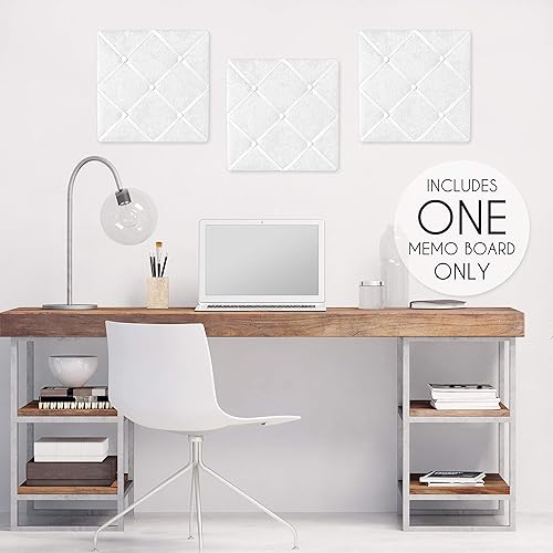 Sweet Jojo Designs White Fabric Memory Memo Photo Bulletin Board - Solid Crinkle Crushed Velvet Luxurious Elegant Princess Boho Shabby Chic Luxury Glam High End Boutique Ruffle for Lace Collection - Jamouz