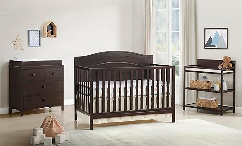 Oxford Baby North Bay 4-in-1 Convertible Baby Crib, Dove Gray, GreenGuard Gold Certified - Jamouz