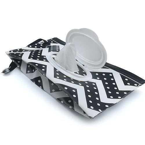 Baby Wipe Dispenser,Portable Refillable Wipe Holder Wipe Dispenser Bag Reusable Travel Wet Wipe Pouch (blue purple) - Jamouz