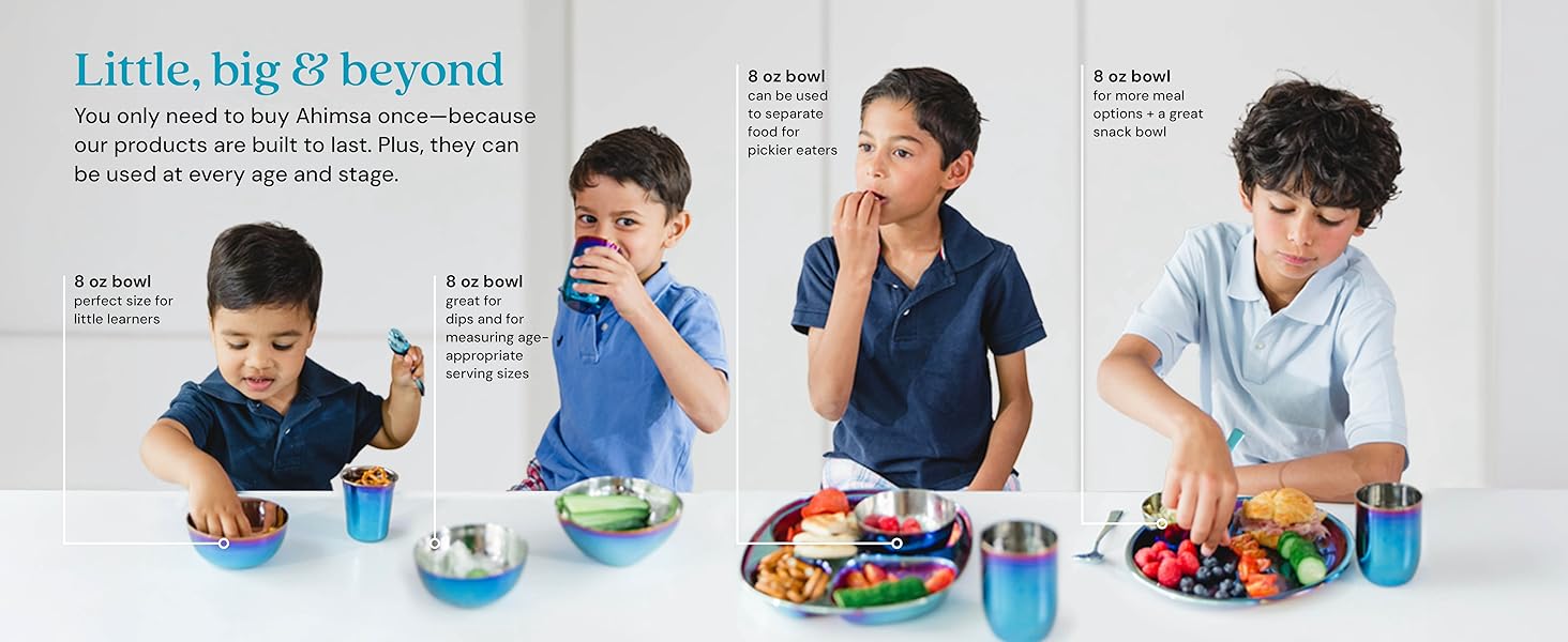 ahimsa ahisma healthy kids plates stainless steel kids plates non toxic divided stainless steel baby