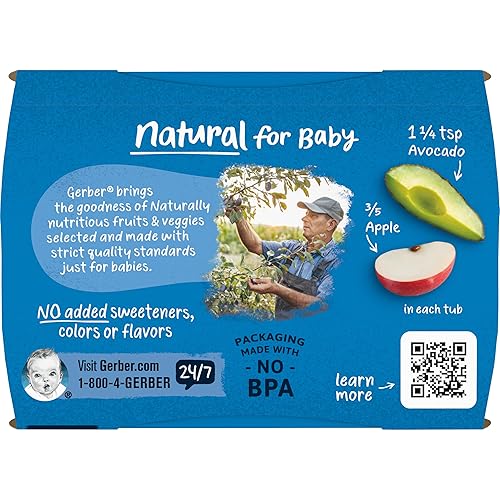 Gerber 2nd Foods Banana Blackberry Blueberry 4 Ounce Tubs, 2 Count (Pack of 8) - Jamouz