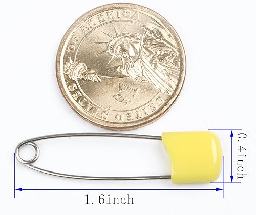 AnMiao Star 100 Pcs 7 Colors Plastic Head Safety Pin Safety Locking Baby Cloth Diaper Nappy Pins (1.6Inch Long) - Jamouz