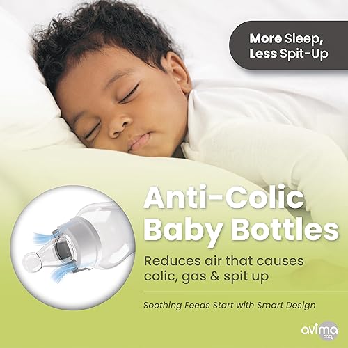 Avima Baby Anti Colic Nipples for Standard Neck Bottles, Silicone Breast Like Nipples - 6 to 9+ Months, Fast Flow, Level 3 (Pack of 6) - Jamouz