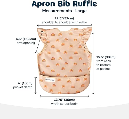 Tiny Twinkle Mess Proof Baby Bib - Waterproof Toddler and Baby Apron Bib - Machine Washable - PFAS and BPA Free - Jamouz