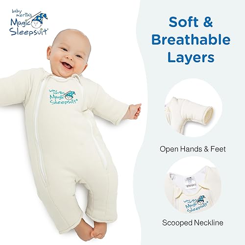 Magic Sleepsuit Baby Merlin's 100% Cotton Baby Transition Swaddle - Baby Sleep Suit - Lavender colour -for 3-6 Months baby - Jamouz