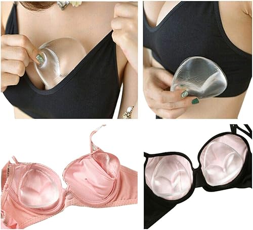 Clear Silicone Bra Inserts - Triangle Gel Breast Inserts Enhancers Waterproof Push Up Pads Bra for Bikini Swimsuit - Jamouz