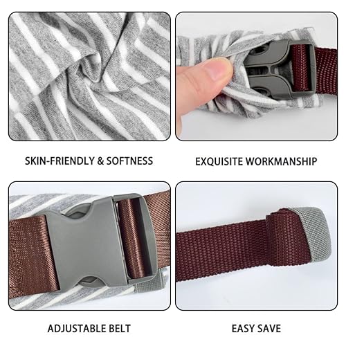 Baby Wraps Carrier Newborn to Toddler, Kangaroo Baby Easy Wearing Wrap, Adjustable Soft Baby Holder Front Chest Sling Carriers Perfect Baby Infant Essentials Gifts (Striped Grey, Cotton) - Jamouz