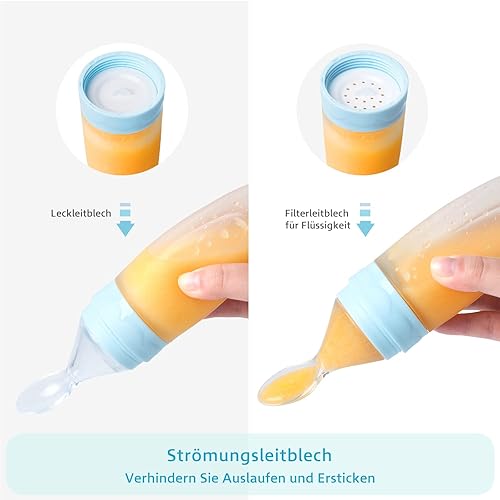 Termichy Baby Food Dispensing Spoon: Squeeze Feeder Dispenser for Baby - Self Feeding Bottle Spoon - Jamouz