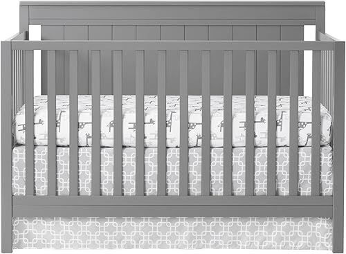 Oxford Baby Lazio 4-in-1 Convertible Crib, Dove Gray, GreenGuard Gold Certified - Jamouz