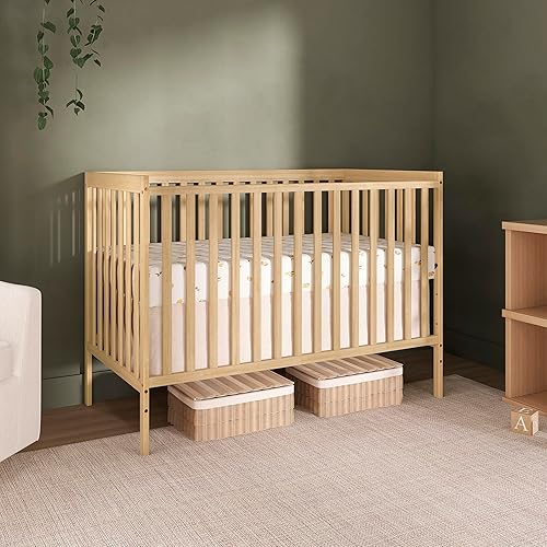 Synergy 5-In-1 Convertible Crib In White, made of New Zealand Pine wood, JPMA & Greenguard Gold Certified, features 3 mattress height settings - Jamouz