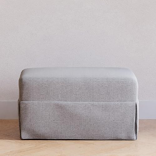 Namesake Crawford Gliding Ottoman in Performance Grey Eco-Weave, Water Repellent & Stain Resistant, Greenguard Gold & CertiPUR-US Certified - Jamouz