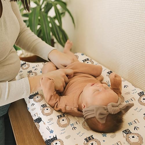 Stretchy Changing Pad Covers for Boys Girls,2 Pack Jersey Knit,Elephant & Whale - Jamouz