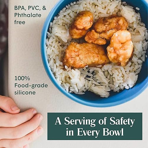 Simka Rose Baby Bowl and Spoon Set, Baby Bowls Suction for Toddler, BPA-Free Silicone Bowls Baby, Baby Bowl and Spoon Dishwasher and Microwave Safe Baby Feeding Supplies (Peach) - Jamouz