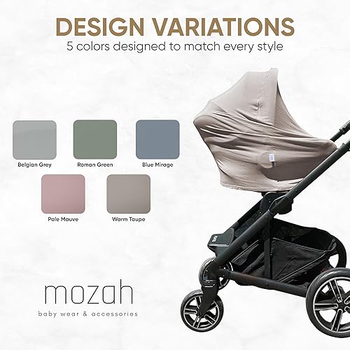 MOZAH Baby Multi-Use Cover: 9-in-1 Car Seat Covers Canopy Cover, Breathable Breastfeeding Cover, Stroller Cover & More, Boys & Girls Shower Gifts (Warm Taupe) - Jamouz
