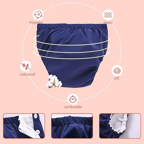 IIjnUhb Swim Diapers Baby Reusable 2 Pack,Washable Pants for 0-3 Years Boys Girls Swimming Lesson Shower Gifts - Jamouz