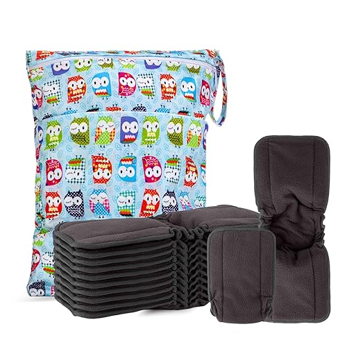 Damero 5-Layer Reusable Diapers Baby Inserts, 12PCS Cloth Diaper Inserts with an Extra Storage Bag - Jamouz